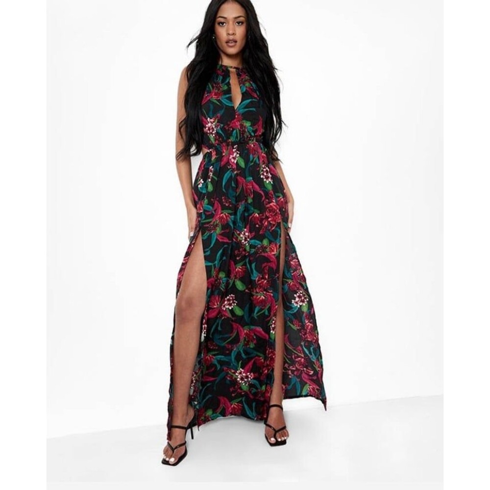 Boohoo Tropical Maxi Dress